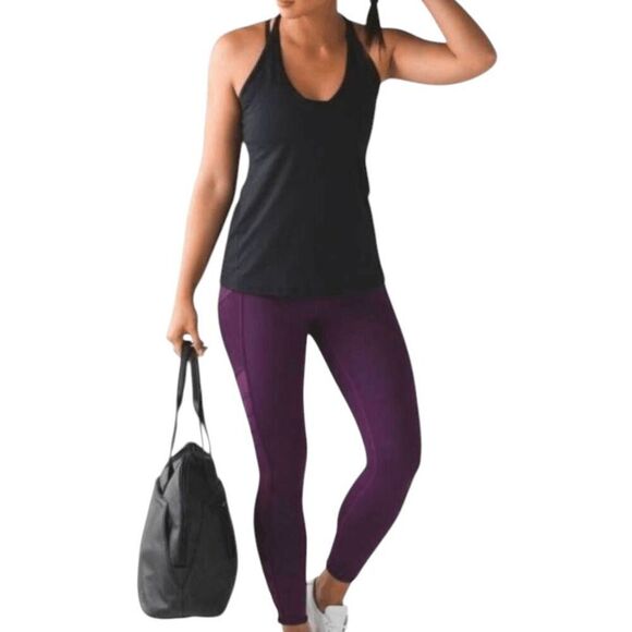 LULULEMON ATHLETICA Wild & Free Tight In Darkest Magenta Size 2 - Picture 2 of 7
